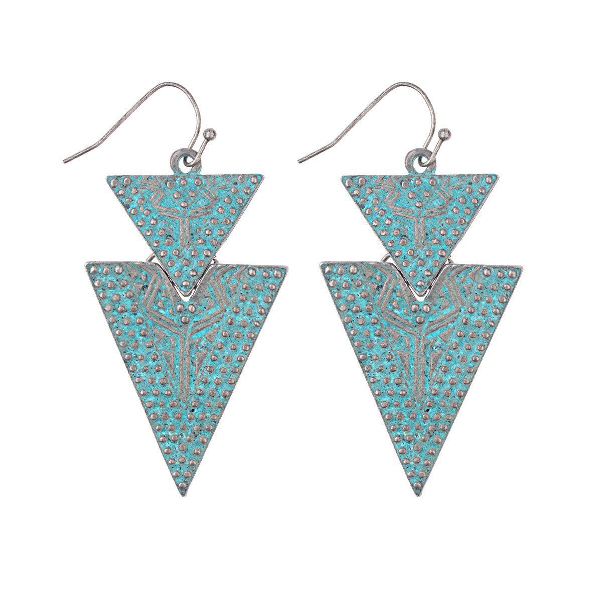 Vintage Style Geometric Alloy Tassel Earrings for Women
