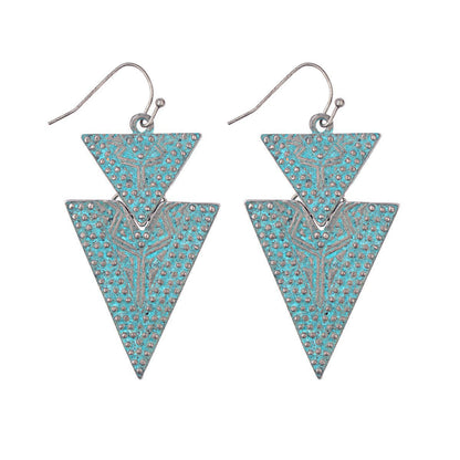 Vintage Style Geometric Alloy Tassel Earrings for Women