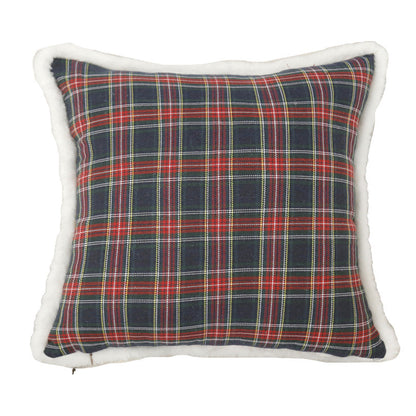 Simple Square Plaid Christmas Throw Pillow Case
