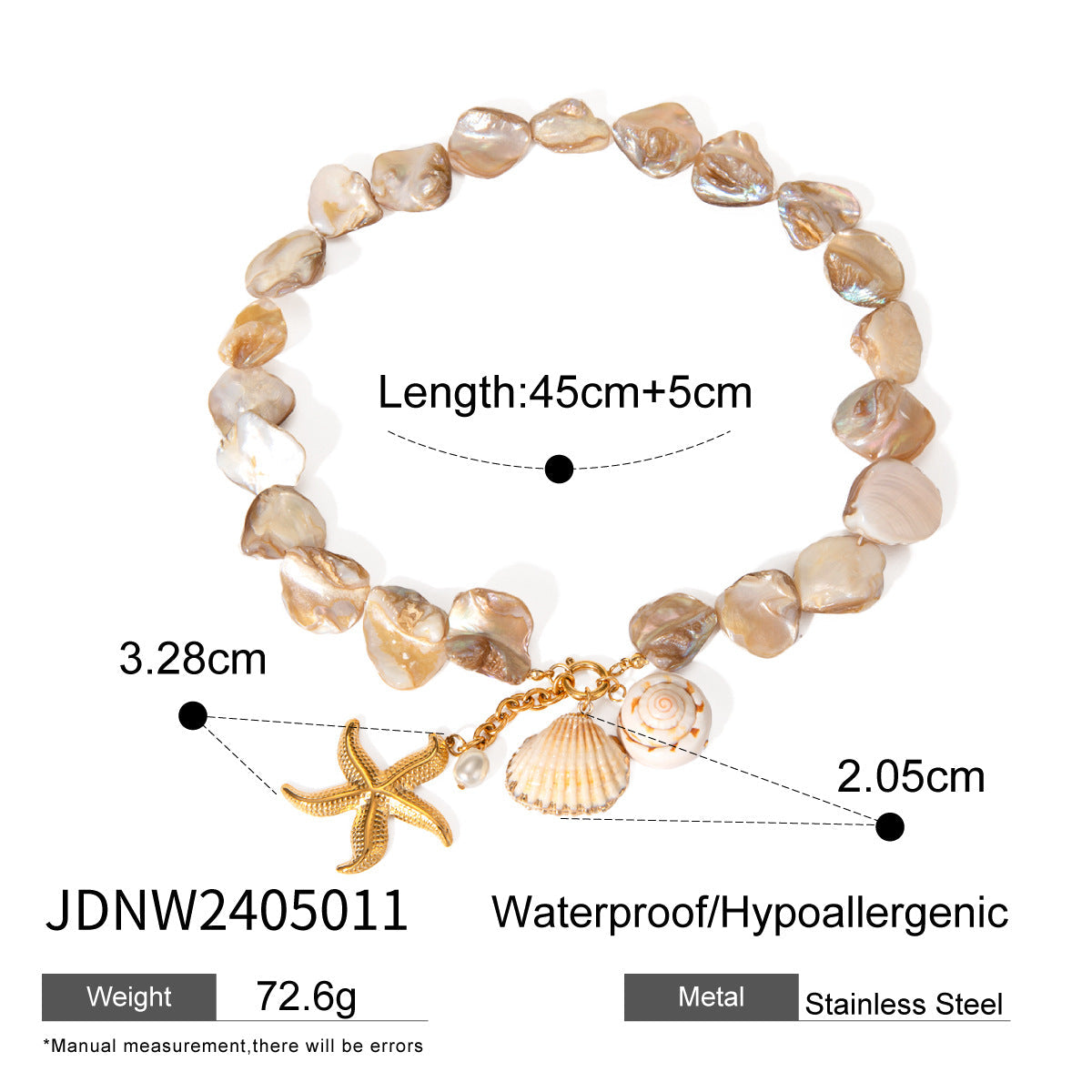 Pearl Shell Pendant Cute Necklace