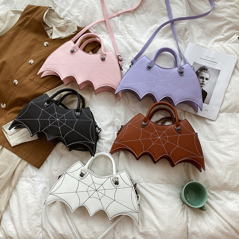Creative Halloween Bat PU Handbag Trendy Casual Crossbody Bag