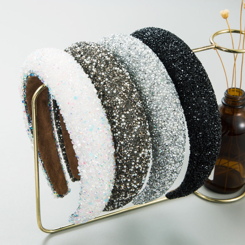 Trendy Pearl Hairband With Rhinestones for Women