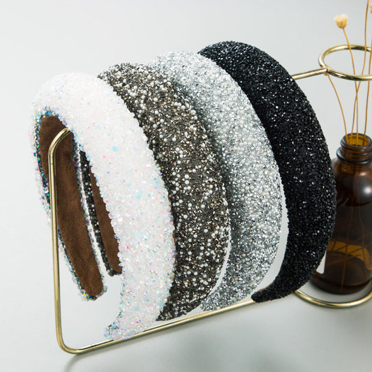 Trendy Pearl Hairband With Rhinestones for Women