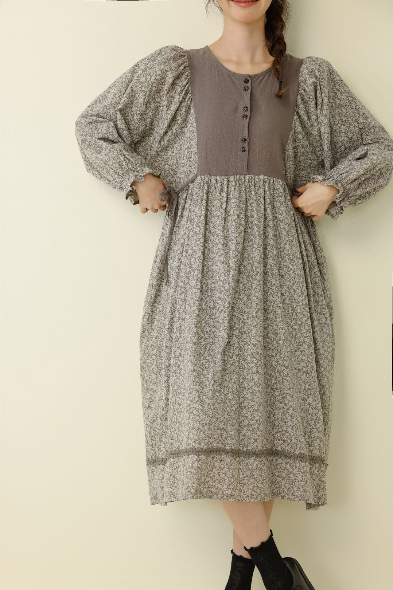 Floral A-Line Maxi Dress Comfortable Casual Cotton Linen