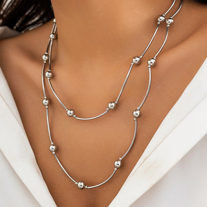Bold Geometric Bead Choker Necklace Fashion Jewelry