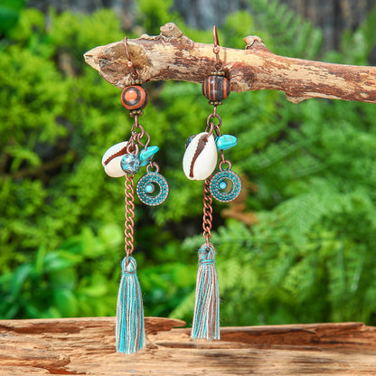 Bohemian Vintage Tassel Earrings Set Handmade Zinc Alloy Accessories