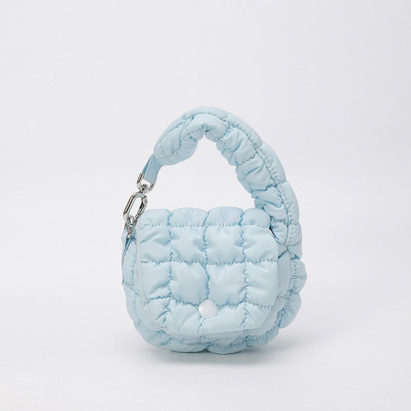 Wrinkled Cloud Mini Pouch Bag Trendy Nylon Handheld Accessory