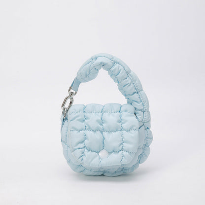 Wrinkled Cloud Mini Pouch Bag Trendy Nylon Handheld Accessory
