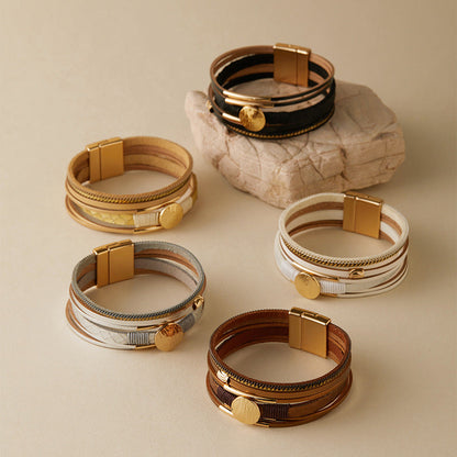 Vintage Layered PU Leather Bracelets