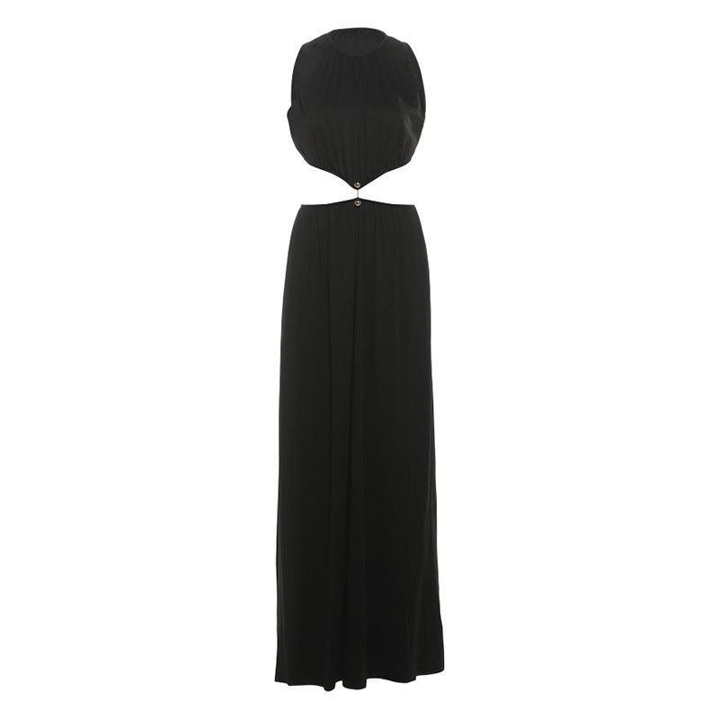 Trendy Sexy Midi Dress With Waist Cutout