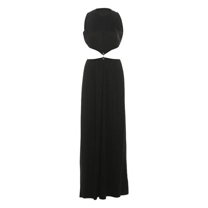 Trendy Sexy Midi Dress With Waist Cutout
