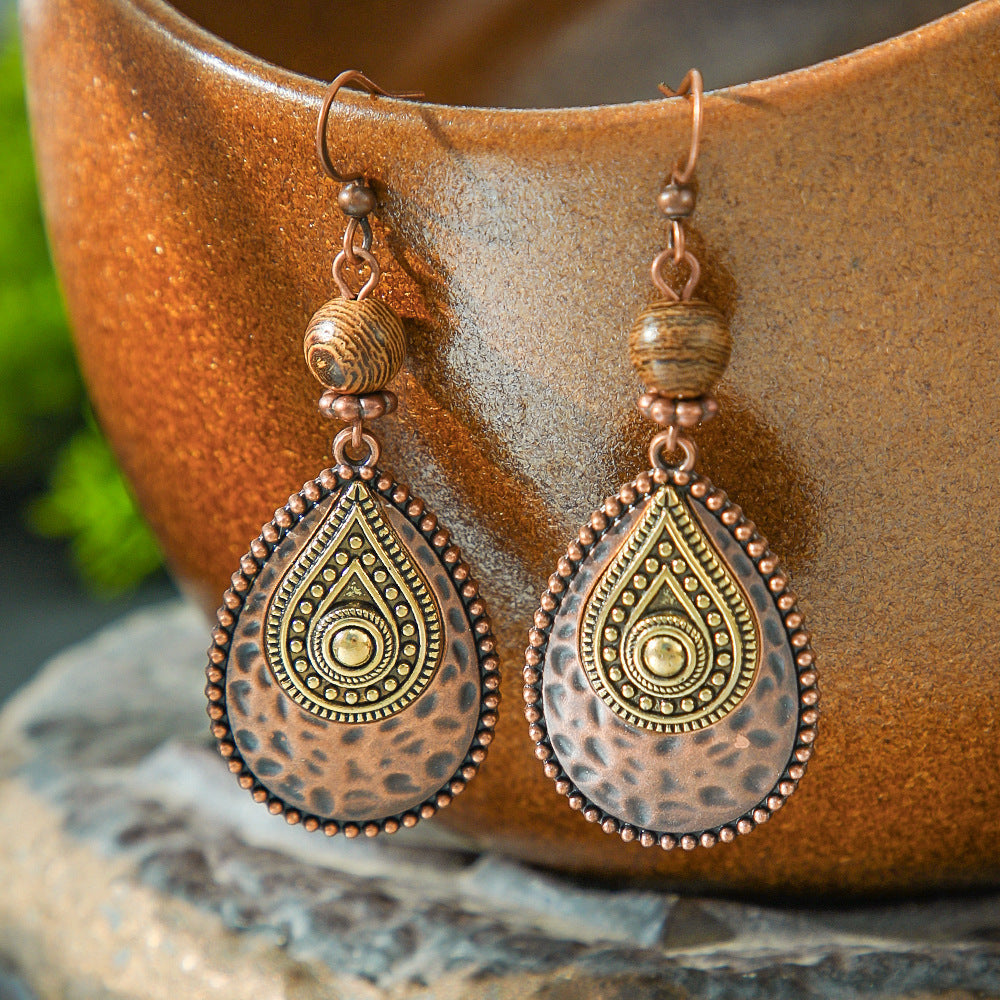 Ethnic Style Alloy Water Drop Earrings for Women