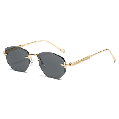 Trendy Polygonal Frameless Sunglasses UV400 Protection