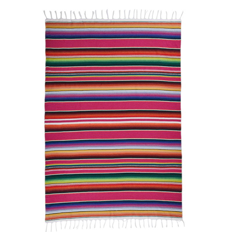 Mexican Style Party Tablecloth Table Flag Tassel Woven Tablecloth
