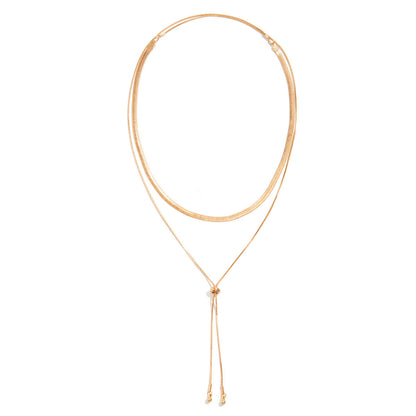 Minimalist Snake Chain Choker Necklace Stylish Metal Collar