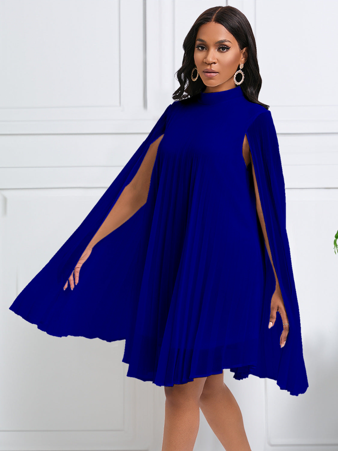 Chic Batwing Sleeve Chiffon Dress For Elegant Occasions