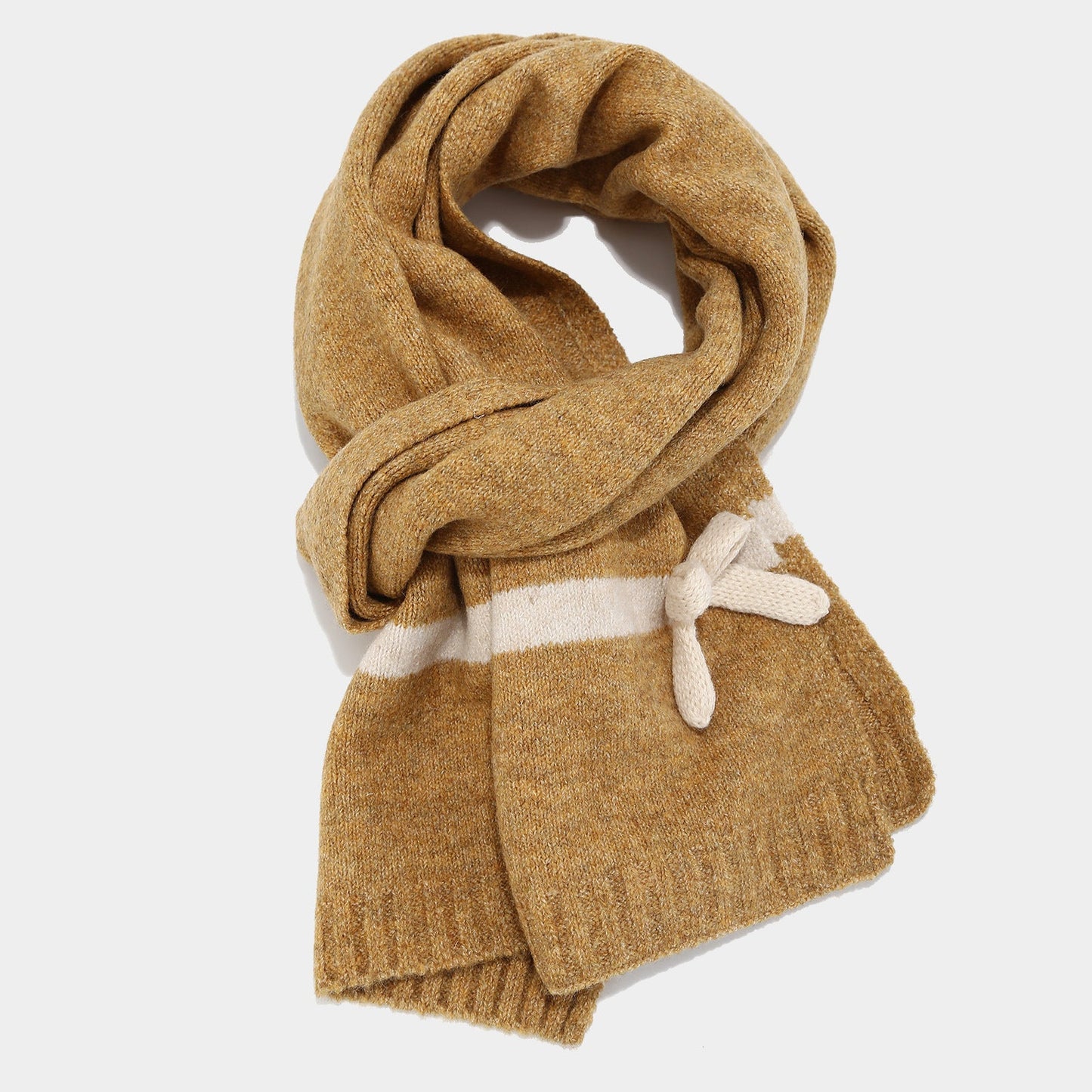 Winter Cute Bow Knot Hat Scarf Gloves Set