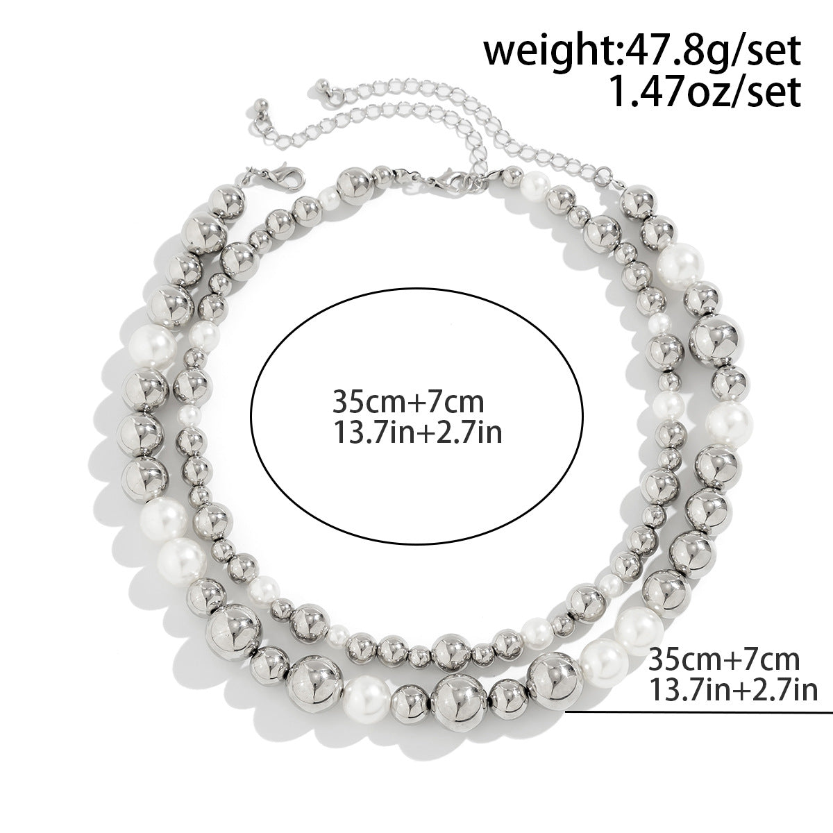 Bold Geometric Bead Choker Necklace Fashion Jewelry