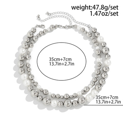Bold Geometric Bead Choker Necklace Fashion Jewelry