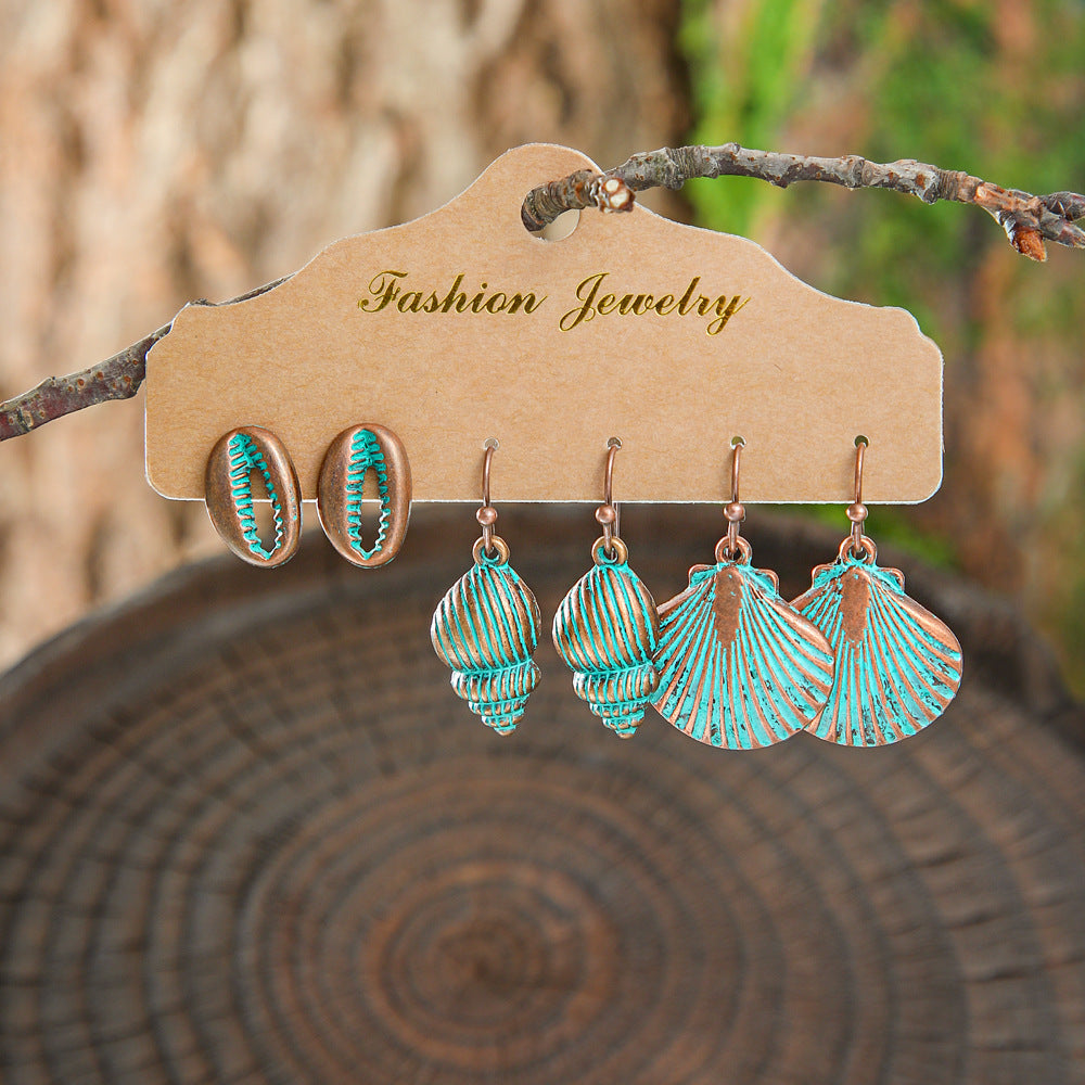 Vintage Geometric Hollow Earrings Alloy Holiday Style