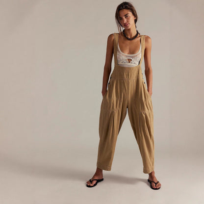 Casual Denim Overalls with Side Pockets