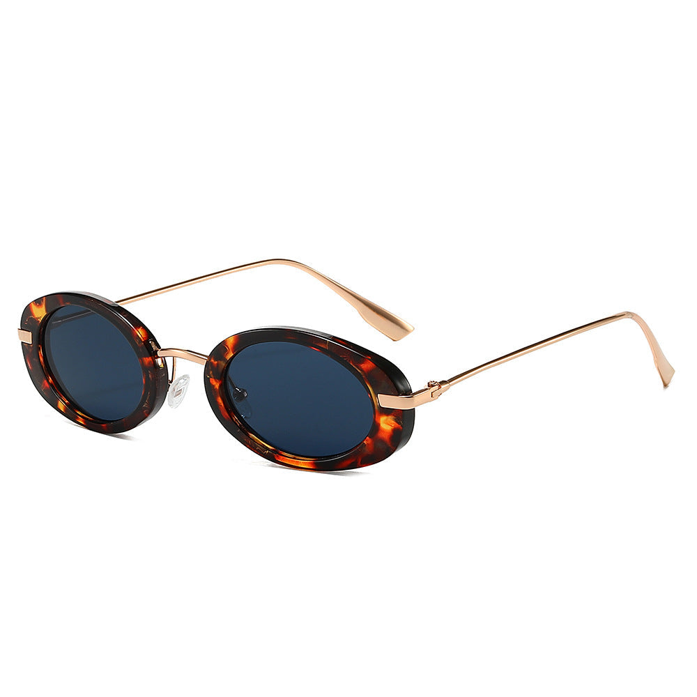 Oval Retro Sunglasses Stylish UV400 Protection Eyewear