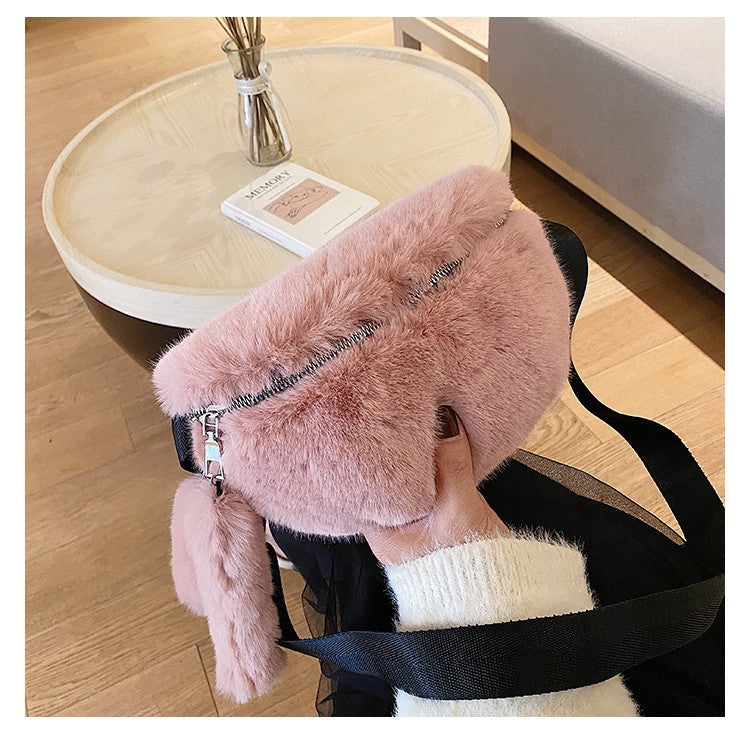 Trendy Plush Crossbody Bag for Women