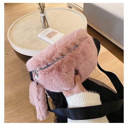Trendy Plush Crossbody Bag for Women