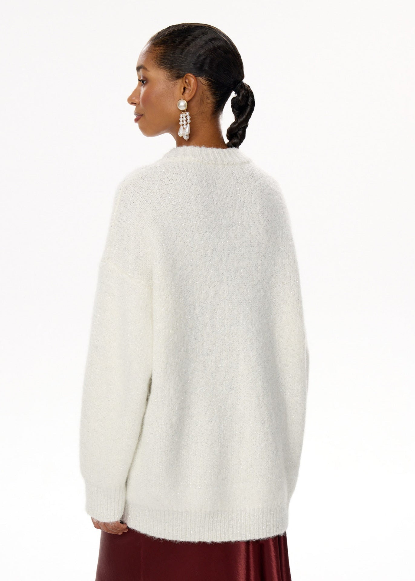 Knit Cardigan With Embellished Statement Buttons