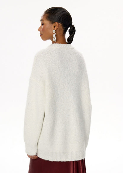 Knit Cardigan With Embellished Statement Buttons