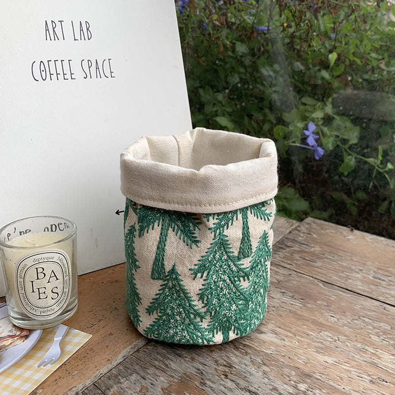 Creative Cotton Linen Pencil Holder for Makeup Brushes and Office Supplies