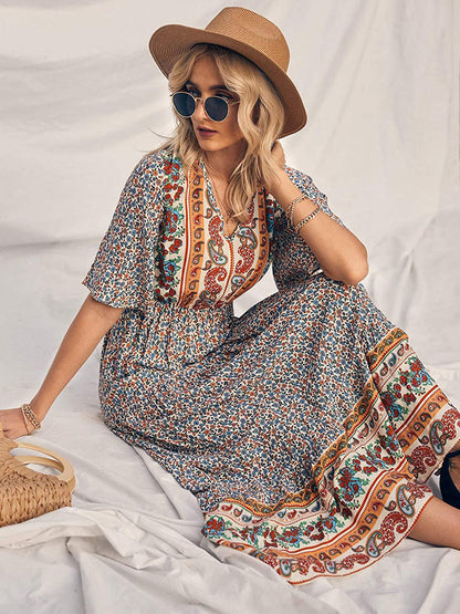 Summer Women'S Bohemian Dress Beach Resort Maxi Dress