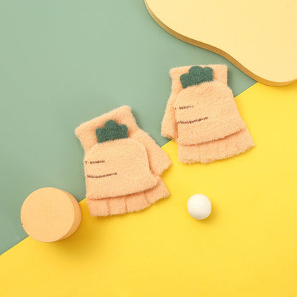 Cute Cartoon Fleece Gloves for Kids and Adults