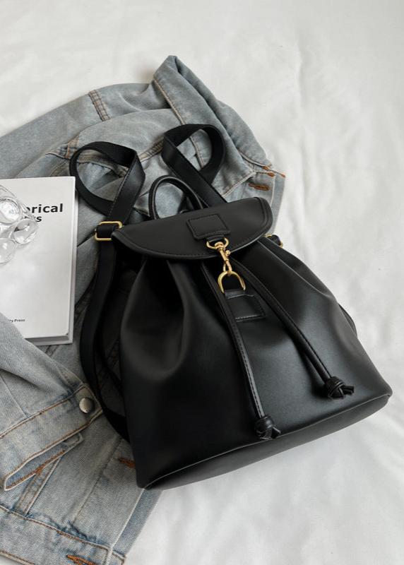 PU Leather Backpack With Structured Design
