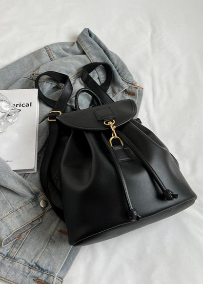 PU Leather Backpack With Structured Design
