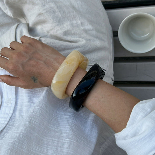 Fashion Irregular Geometric Acrylic Bracelet Vintage Tortoise Shell Style