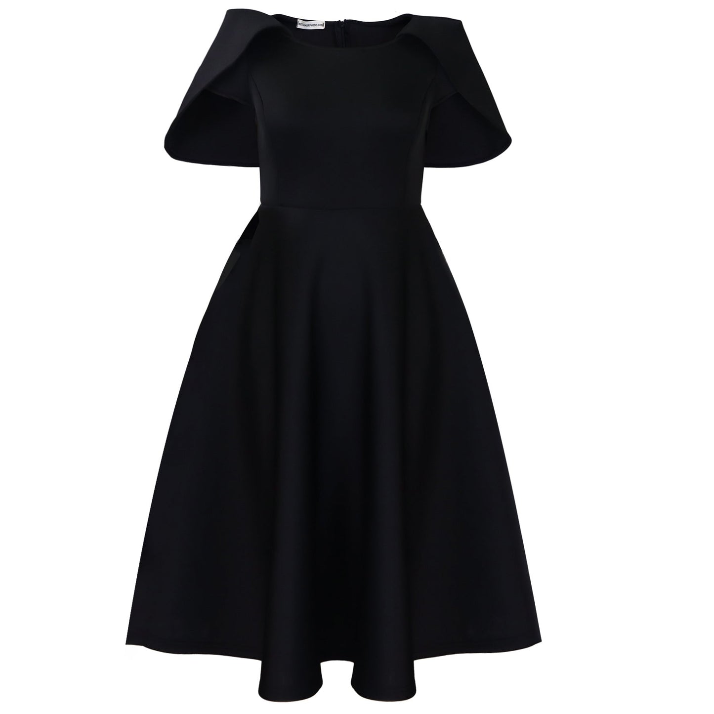 Elegant Cape Dress For Parties Made Of Polyester