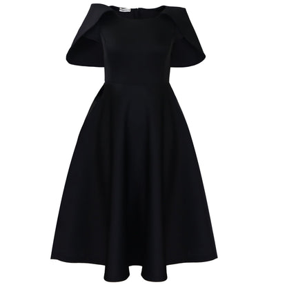 Elegant Cape Dress For Parties Made Of Polyester