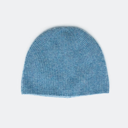 Solid Color Knit Beanie Hat for Women in Alpaca Wool Blend
