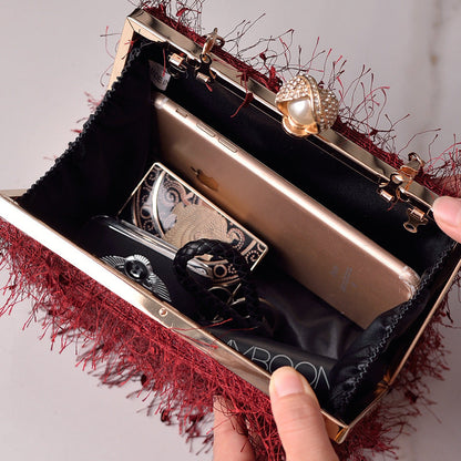 Trendy Boho Fringe Evening Handbag Stylish Party Purse