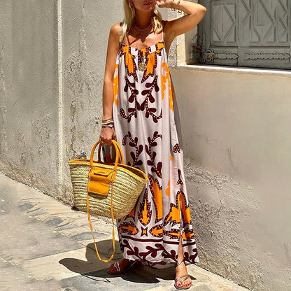 Elegant High-Waisted Floral Maxi Dress