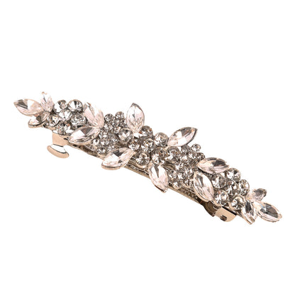 Petal-Shaped Alloy Rhinestone Spring Hair Clips for Brides