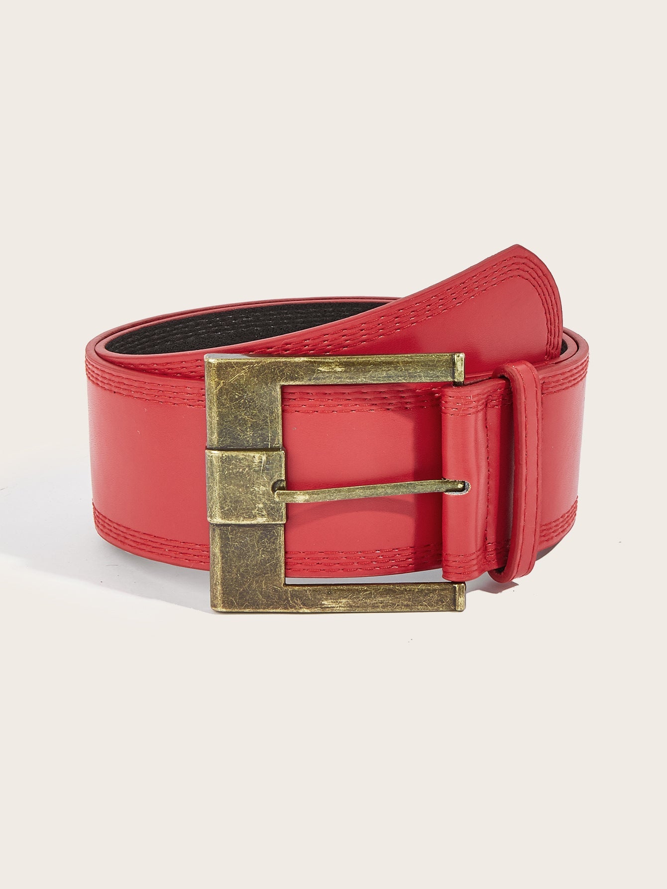 Vintage Distressed Leather Wide Belt