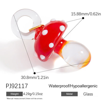 Hand-Painted DIY Jewelry Accessories Summer Dopamine Glass Heart Pendant