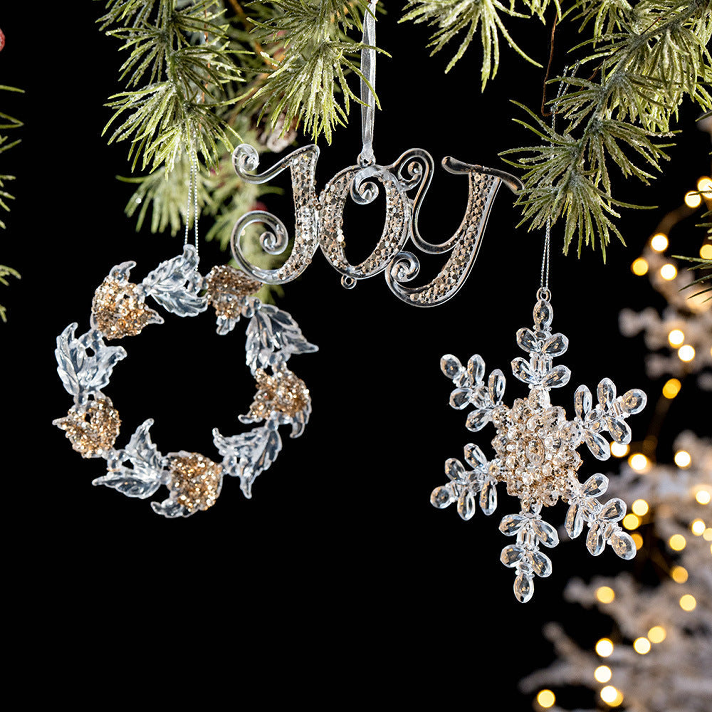 Snowflake Sequins Transparent Christmas Tree Hanging
