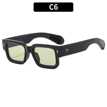 Trendy Square Sunglasses for Men with Arrow Design, UV400 Protection, Versatile Style