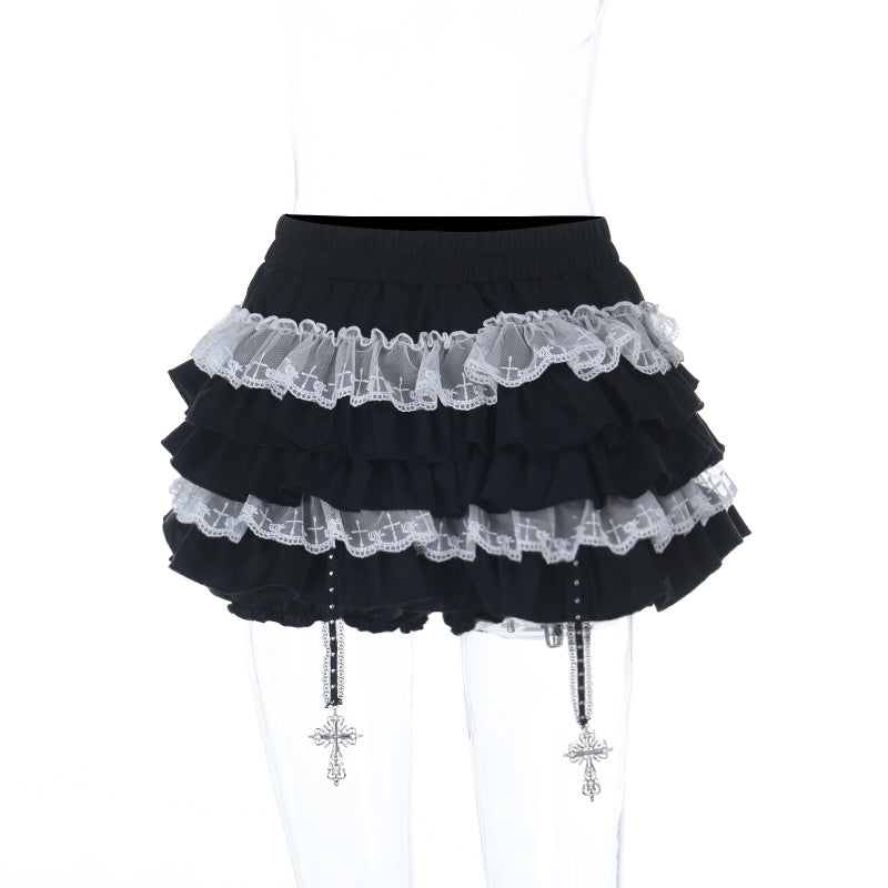 Cross Print Short Sleeve Top & Skirt Set