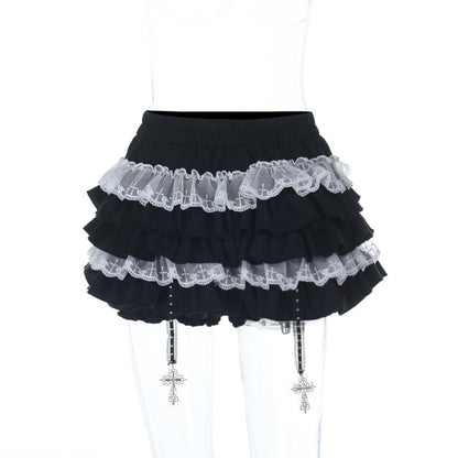 Cross Print Short Sleeve Top & Skirt Set