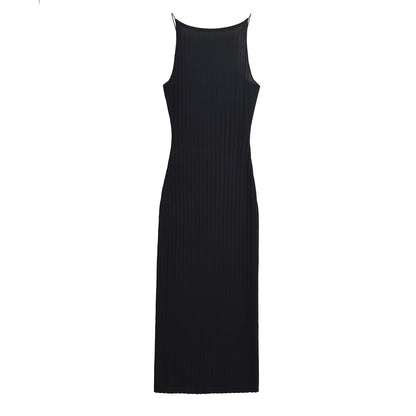 Sexy Solid Sleeveless Backless Bodycon Dress