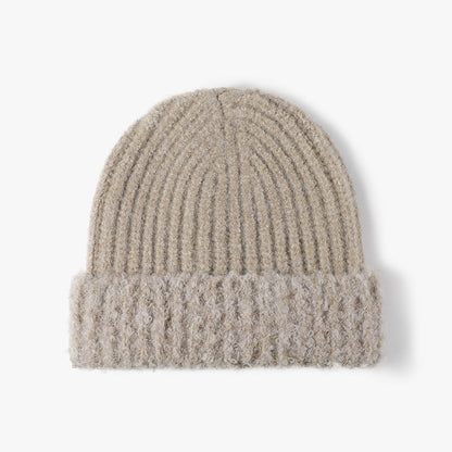 Spliced Color Knit Hat Paded Beanie